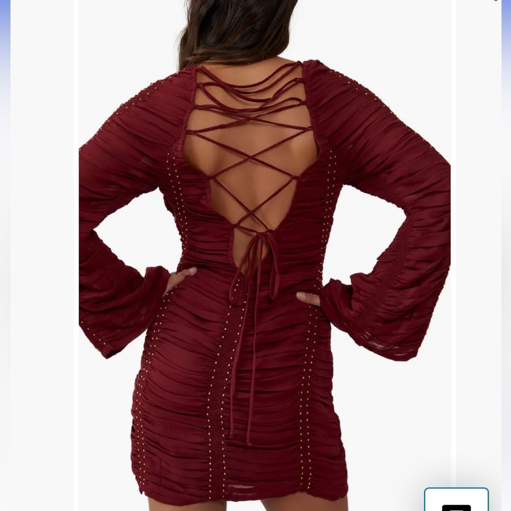 FREE PEOPLE western romance long sleeve mini dress - Picture 2 of 2